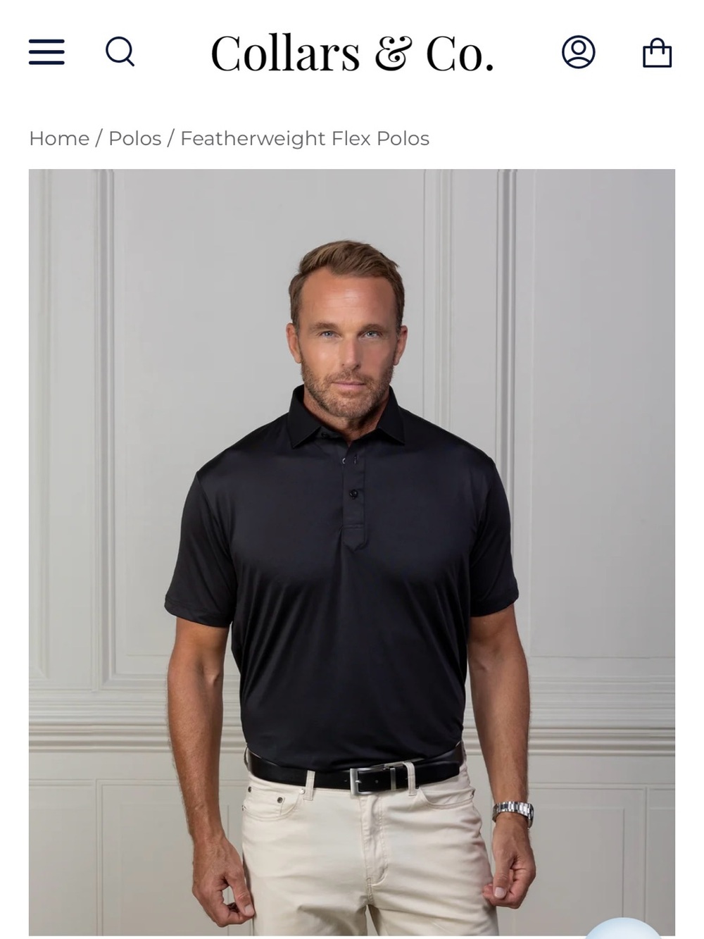 Collars & Co Featherweight Flex Polo - Black